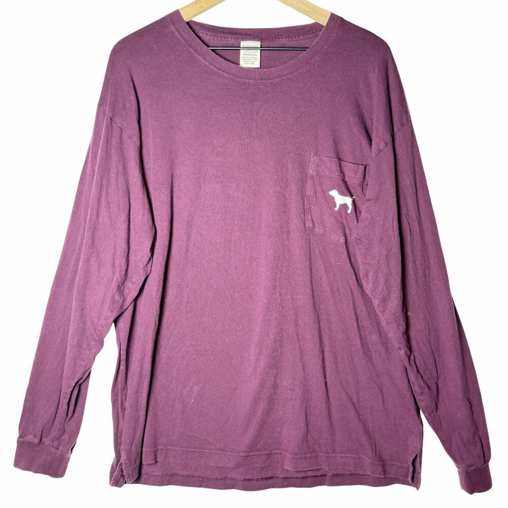 Victorias Secret PINK Campus Pocket Graphic Long Sleeve T-shirt Oversized XL